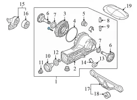 0AR500043B AUDI Rear Axle Differential Hnm A8 Quattro #3