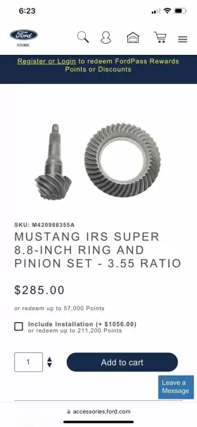 M-4209-88355A FORD PERFORMANCE Ring Pinion Gear Set Irs #2