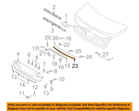 873733M020 HYUNDAI OEM Trunk Lid Strip Genesis