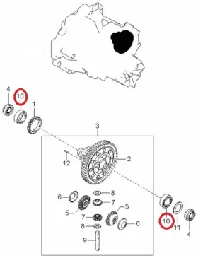 KF00127350 KIA Bearing Differential Carrier Sephia