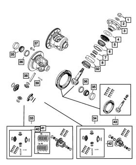 68035643AB MOPAR Center Differential Gear Kit