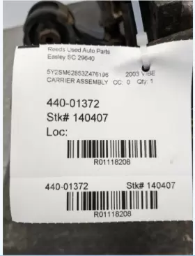 440-01372 PONTIAC Carrier Rear Axle Vibe Awd #2