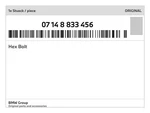 Genuine Bmw Hex Bolt 07-14-8-833-456 New. Fixed Price $19.40.