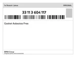 Genuine Bmw Gasket Asbestos Free 33-11-3-604-117 New. Fixed Price $28.17.