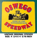 Oswego Speedway Home Of The Supermodifieds- Vintage Original Decal Sticker. Fixed Price $8.70.