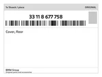 Genuine Bmw Cover, Rear 33-11-8-677-758 New. Fixed Price $371.22.